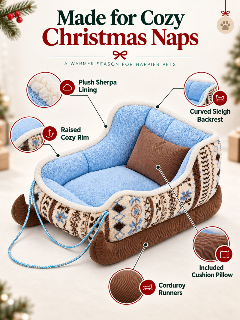 SnoozeSleigh™ Christmas Pet Bed
