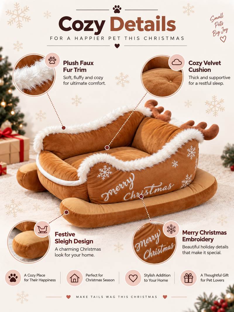 SnoozeSleigh™ Christmas Pet Bed