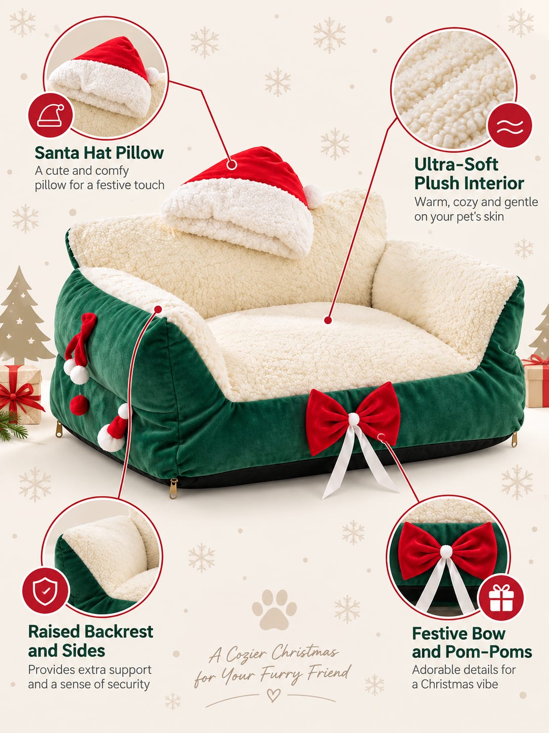 SnoozeSofa™ Christmas Pet Bed