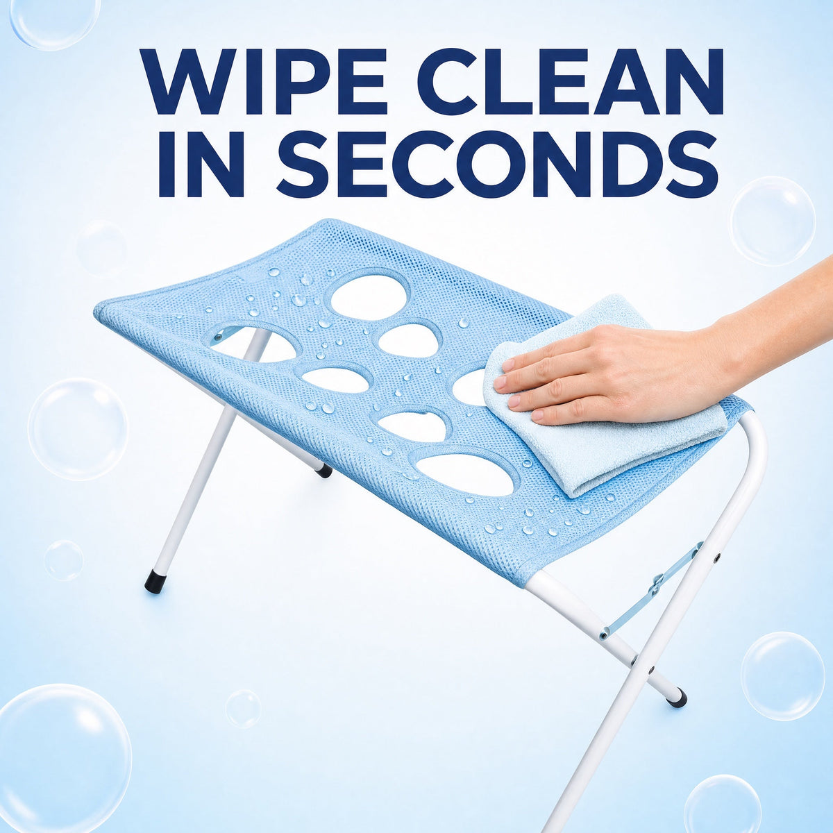 Wipe the mesh clean in seconds